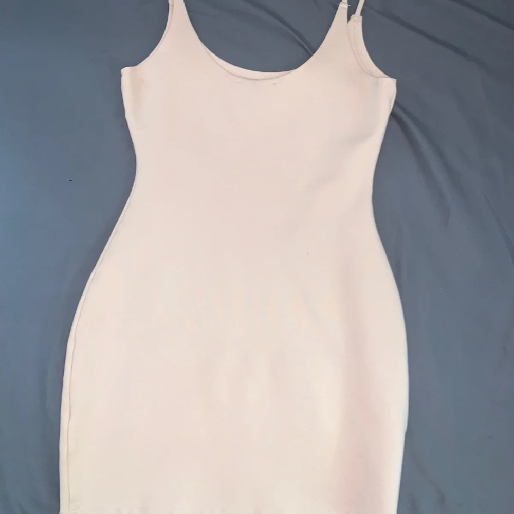 Nude mini dress